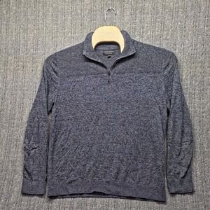 Banana Republic Mens 1/4 Zip Sweater Large Premium Luxe Silk Cashmere Blend Gray